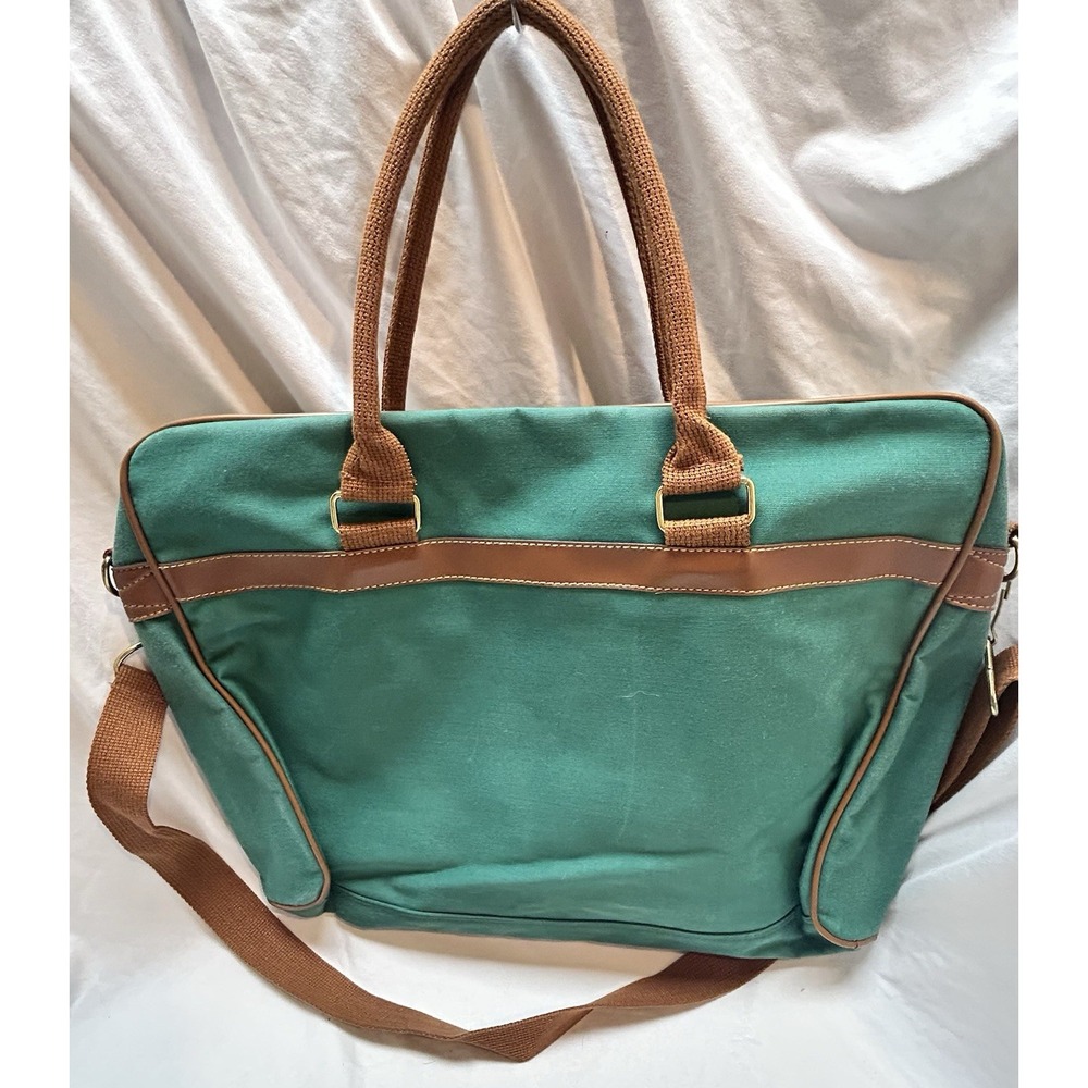 VTG Polo Ralph Lauren Green Laptop Messenger Bag Classic Old Money 90s - Picture 5 of 9